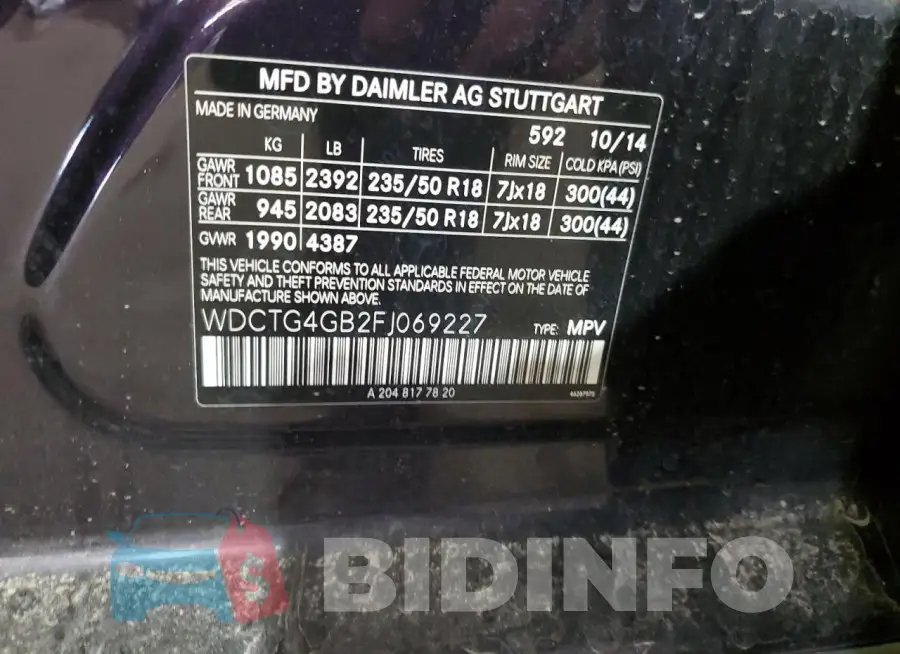 WDCTG4GB2FJ069227 Photo# 12