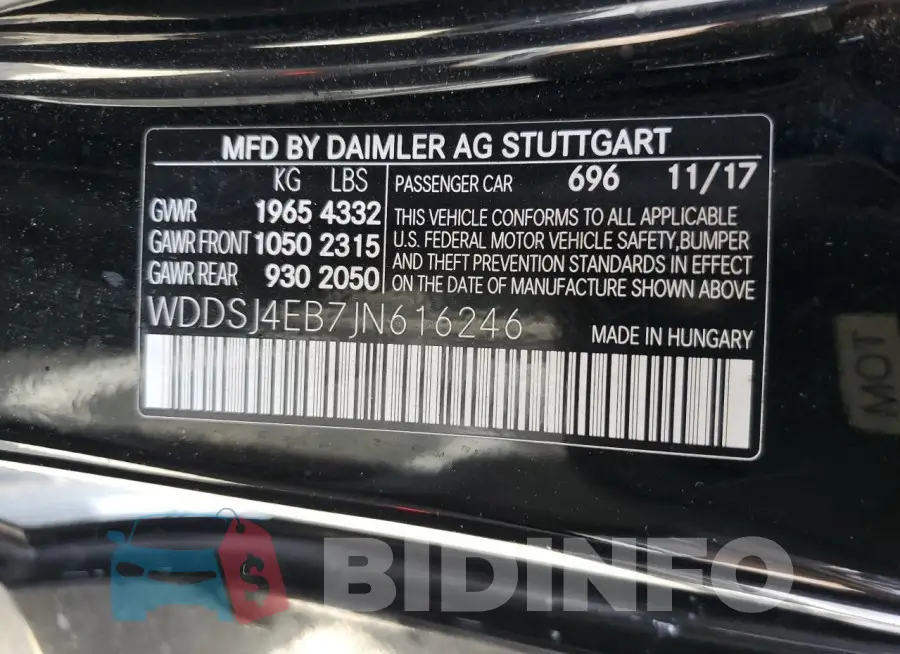 WDDSJ4EB7JN616246 Photo# 13