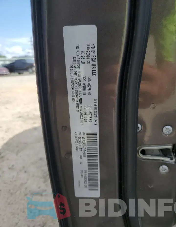 2C3CDXBG4KH744983 Photo# 12