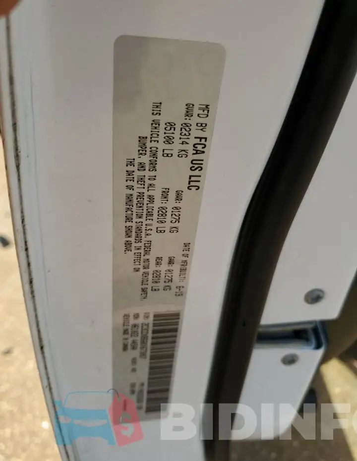 2C3CDXBG6KH673057 Photo# 12