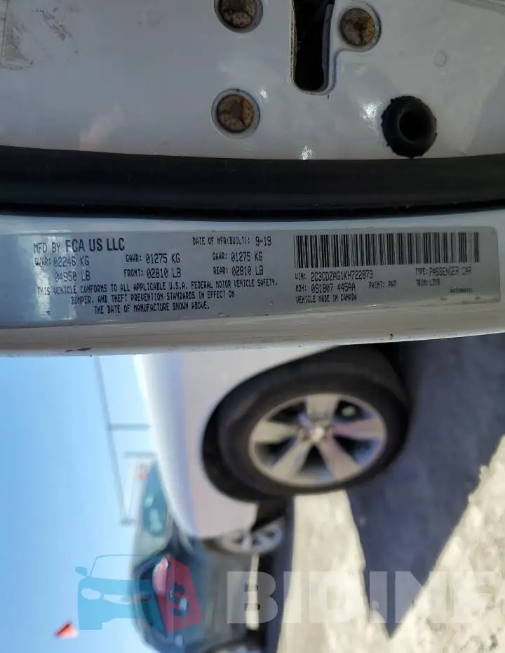 2C3CDZAG1KH722873 Photo# 12