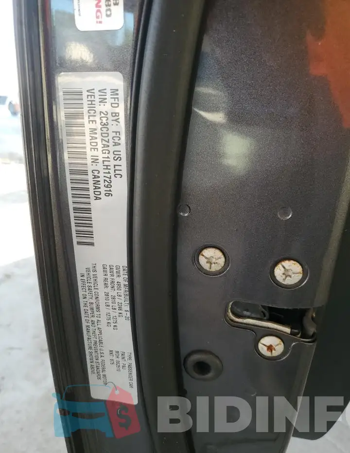 2C3CDZAG1LH172916 Photo# 12