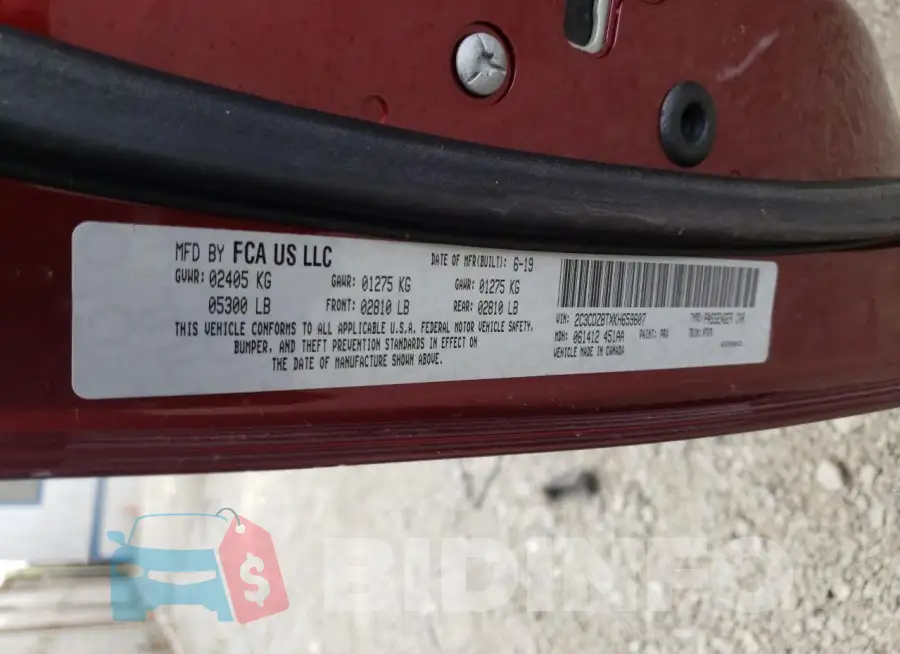 2C3CDZBTXKH659607 Photo# 12