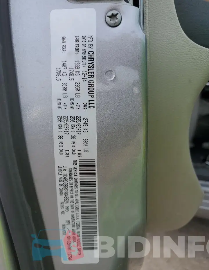 2C4RDGBGXFR648524 Photo# 13
