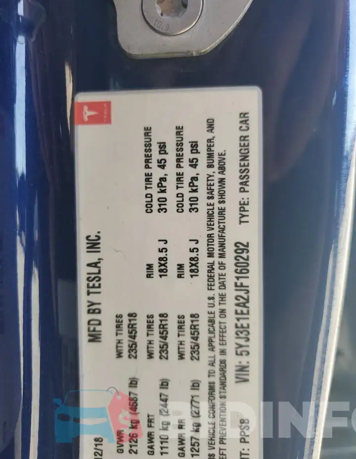 5YJ3E1EA2JF160292 Photo# 12