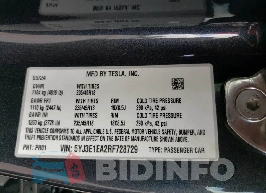 5YJ3E1EA2RF728729 Photo# 12