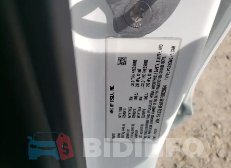 5YJ3E1EA8MF002964 Photo# 12