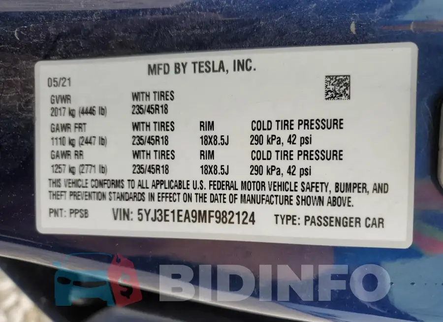 5YJ3E1EA9MF982124 Photo# 12