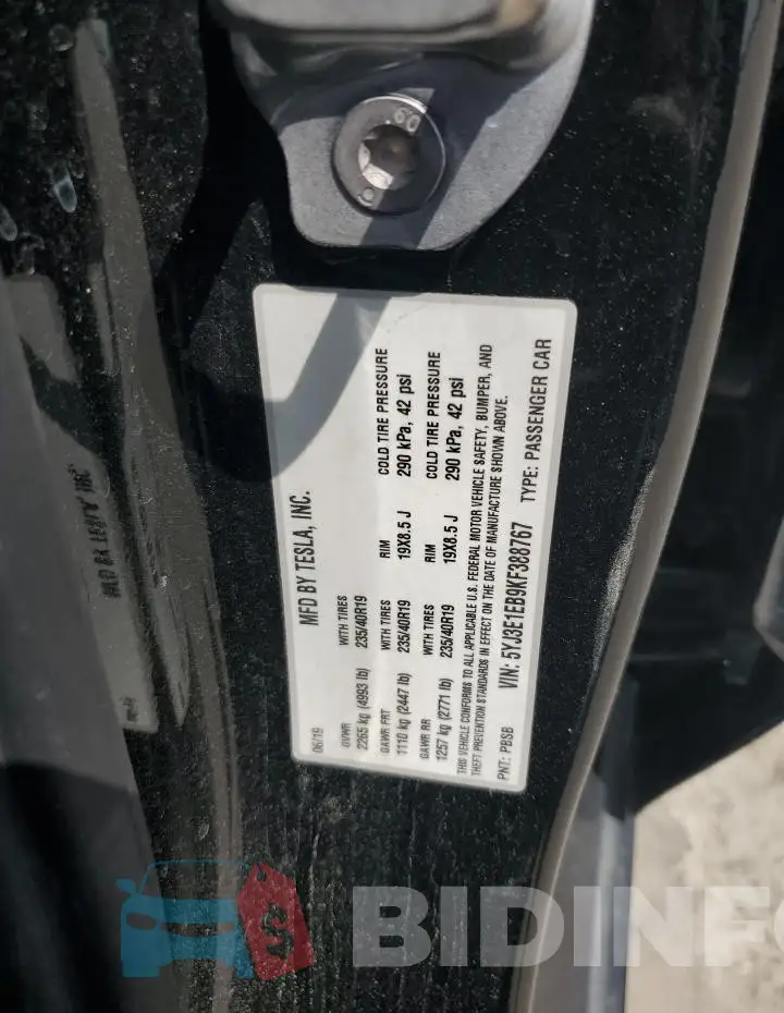 5YJ3E1EB9KF388767 Photo# 14