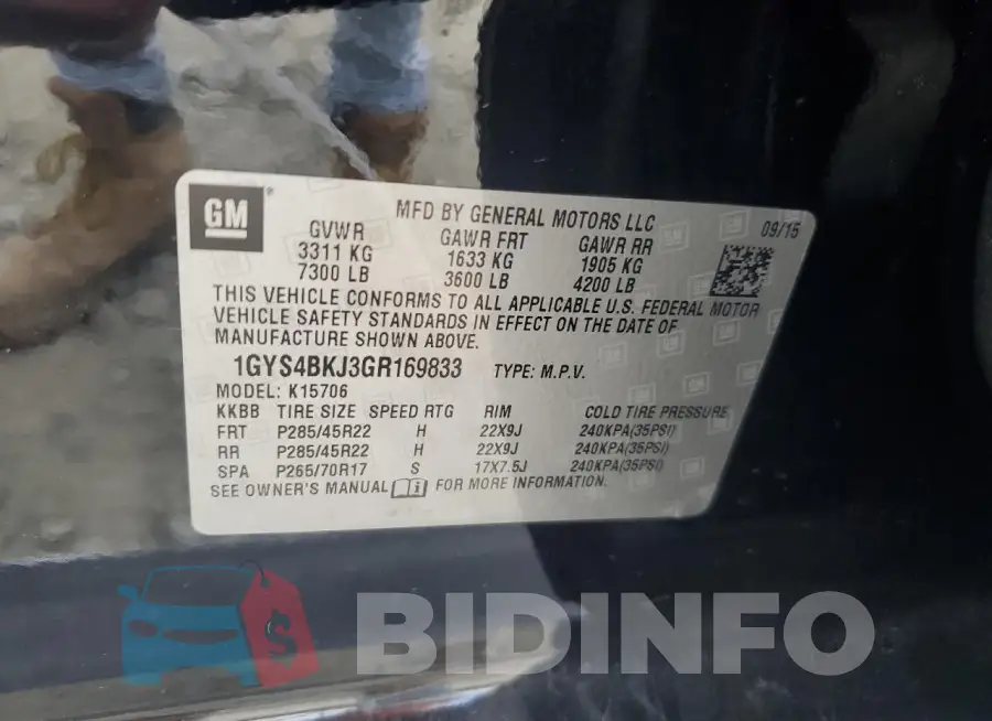 1GYS4BKJ3GR169833 Photo# 13