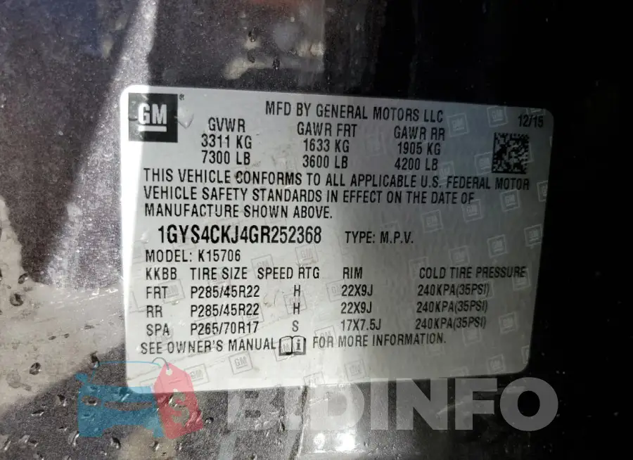 1GYS4CKJ4GR252368 Photo# 14
