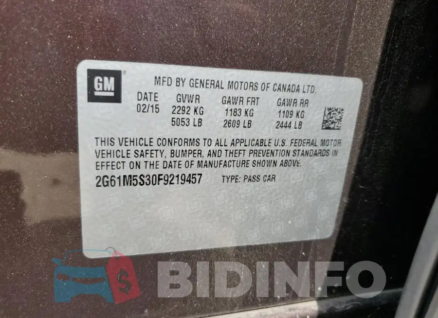 2G61M5S30F9219457 Photo# 12