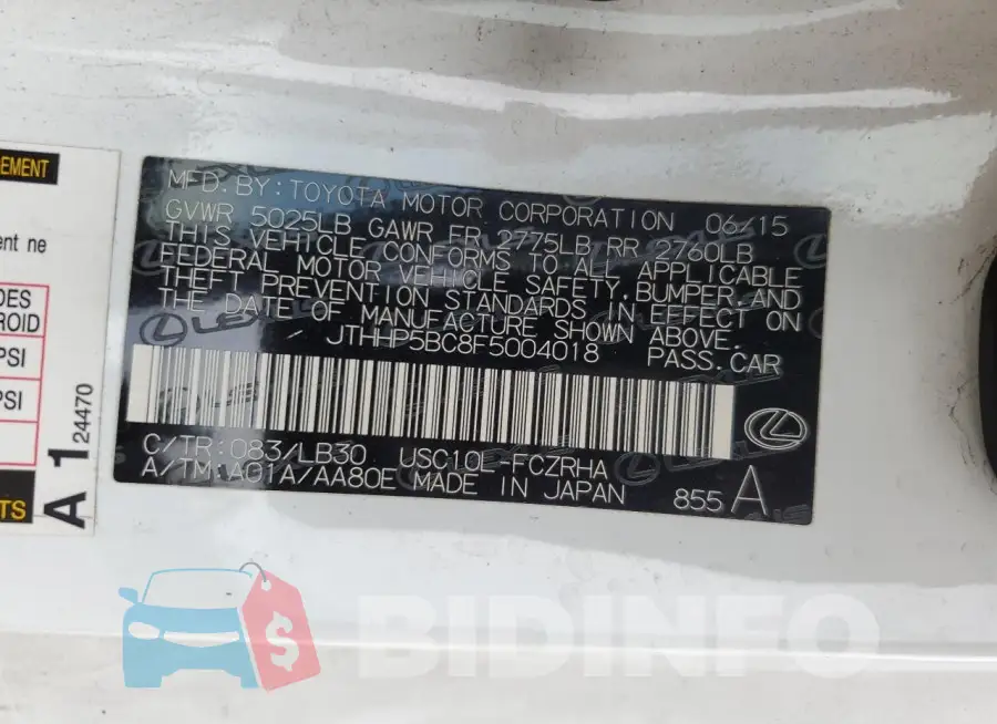 JTHHP5BC8F5004018 Photo# 12