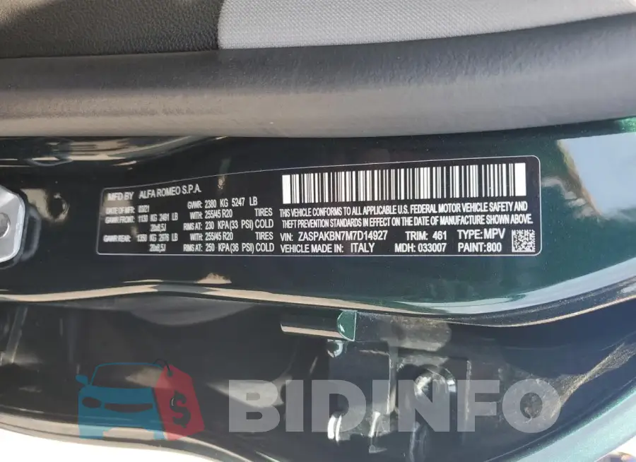 ZASPAKBN7M7D14927 Photo# 13