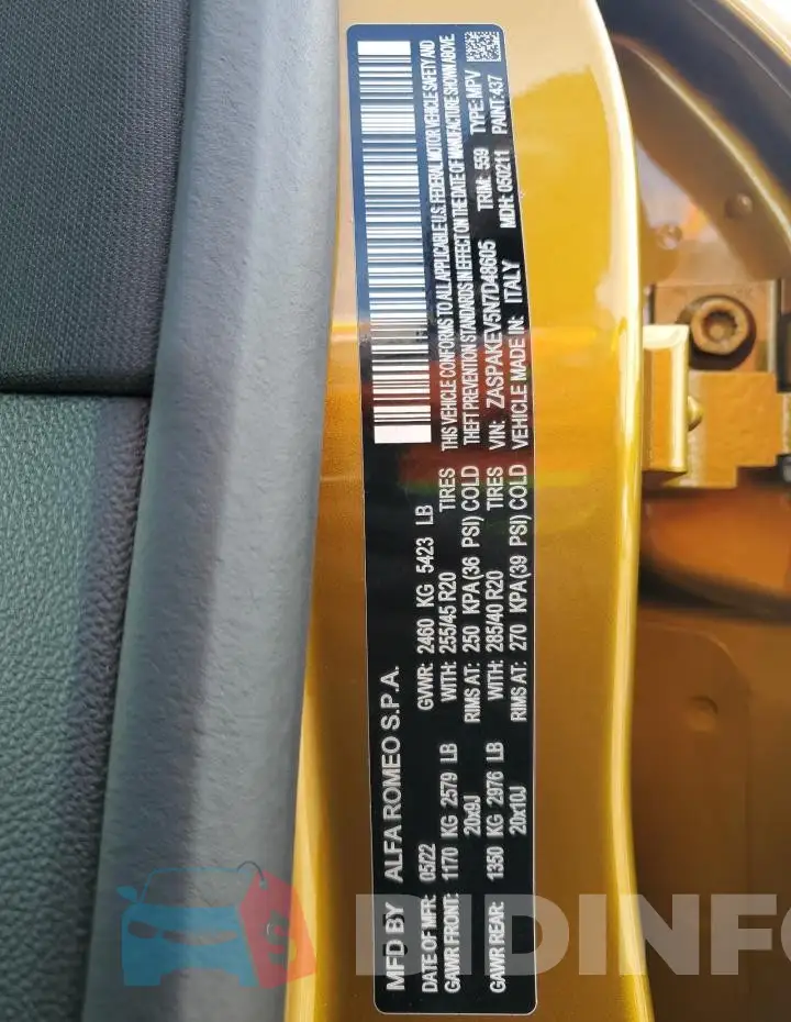 ZASPAKEV5N7D48605 Photo# 13