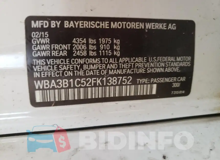 WBA3B1C52FK138752 Photo# 12