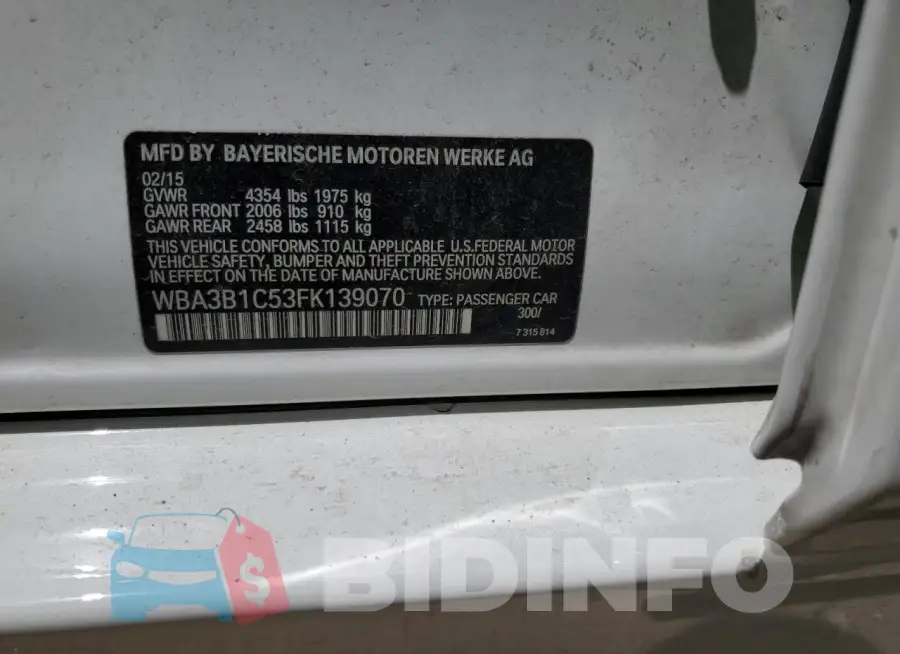 WBA3B1C53FK139070 Photo# 12