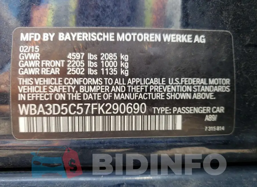 WBA3D5C57FK290690 Photo# 13