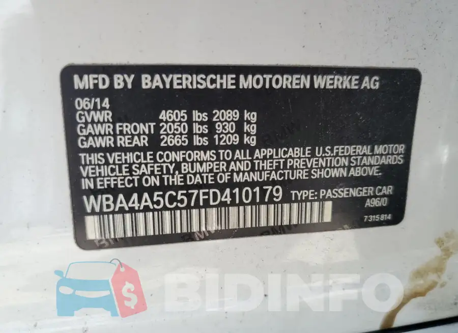 WBA4A5C57FD410179 Photo# 12