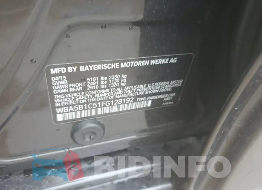 WBA5B1C51FG128192 Photo# 12
