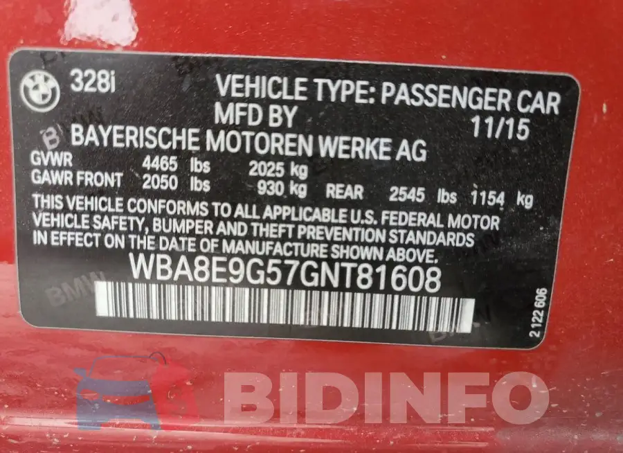 WBA8E9G57GNT81608 Photo# 12