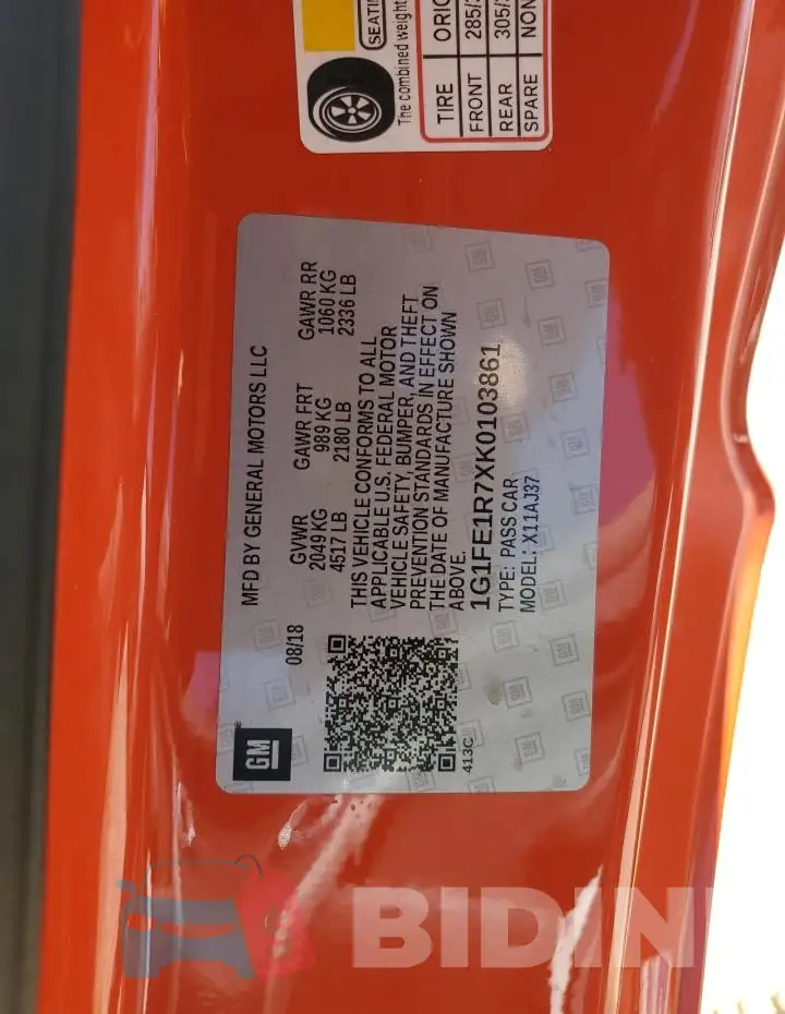 1G1FE1R7XK0103861 Photo# 13