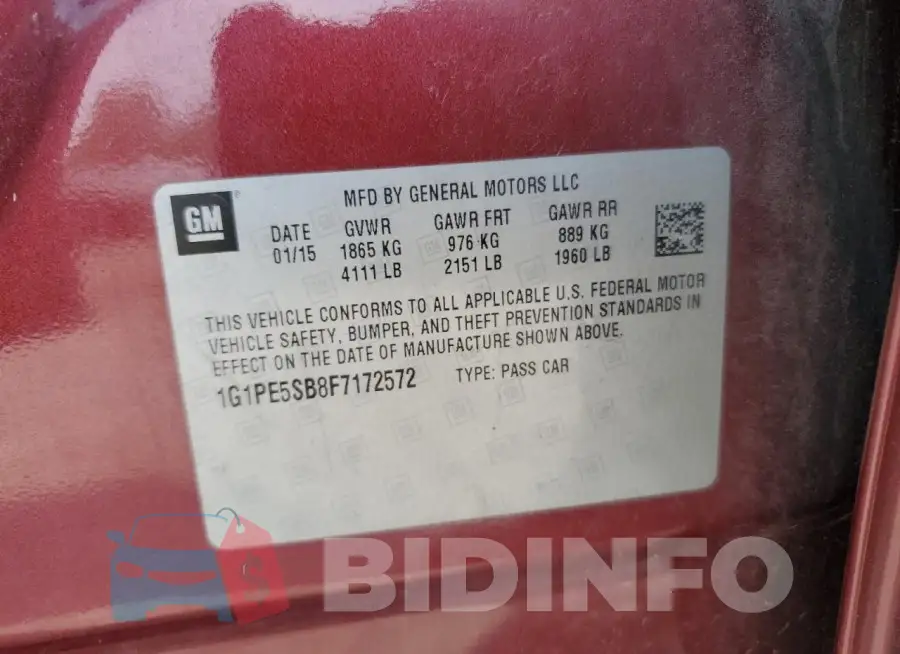 1G1PE5SB8F7172572 Photo# 12