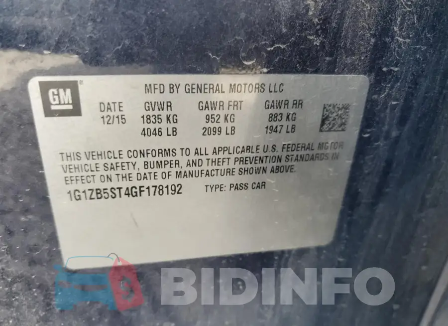 1G1ZB5ST4GF178192 Photo# 12
