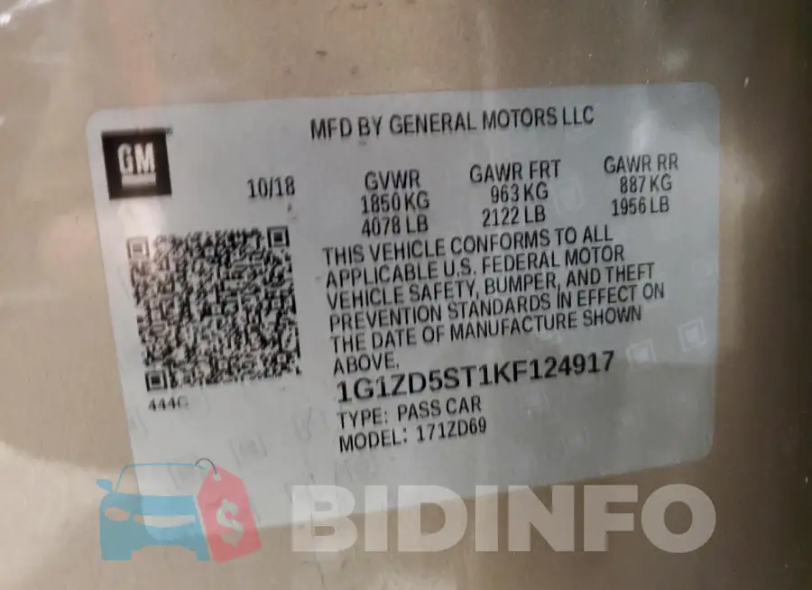 1G1ZD5ST1KF124917 Photo# 12