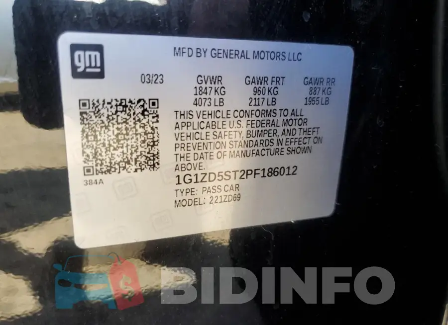 1G1ZD5ST2PF186012 Photo# 12