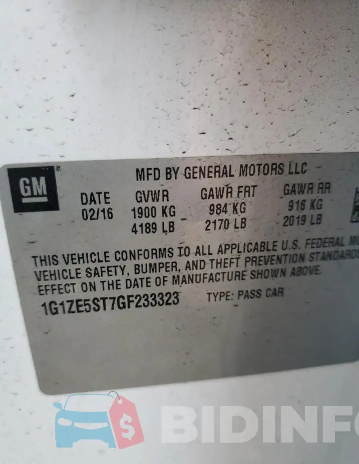 1G1ZE5ST7GF233323 Photo# 12