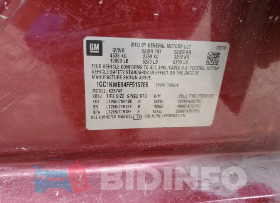 1GC1KWE84FF515766 Photo# 12