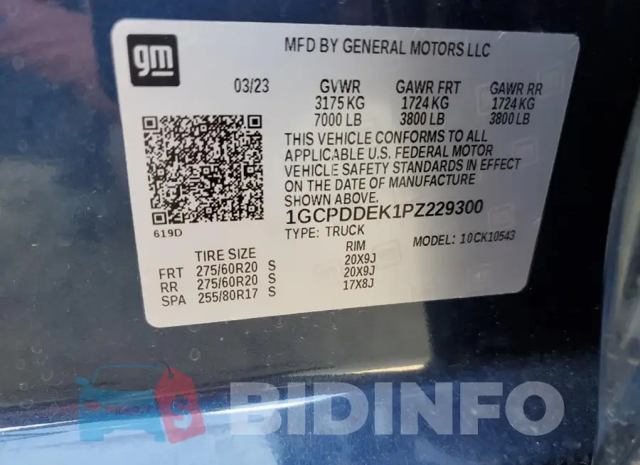 1GCPDDEK1PZ229300 Photo# 12