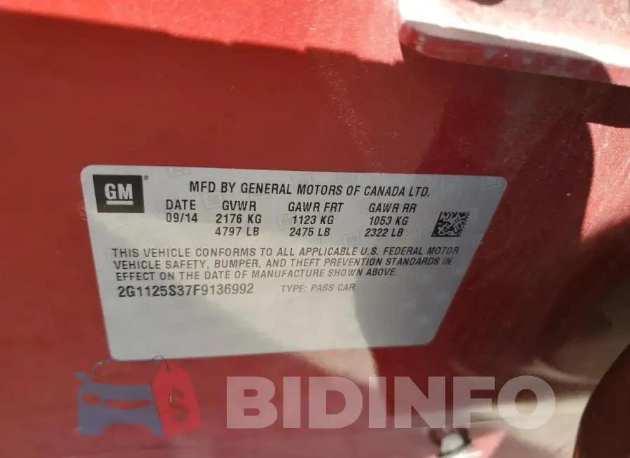 2G1125S37F9136992 Photo# 13