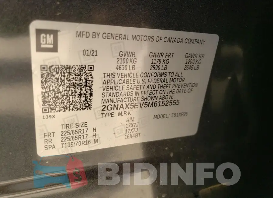 2GNAX5EV5M6152555 Photo# 12