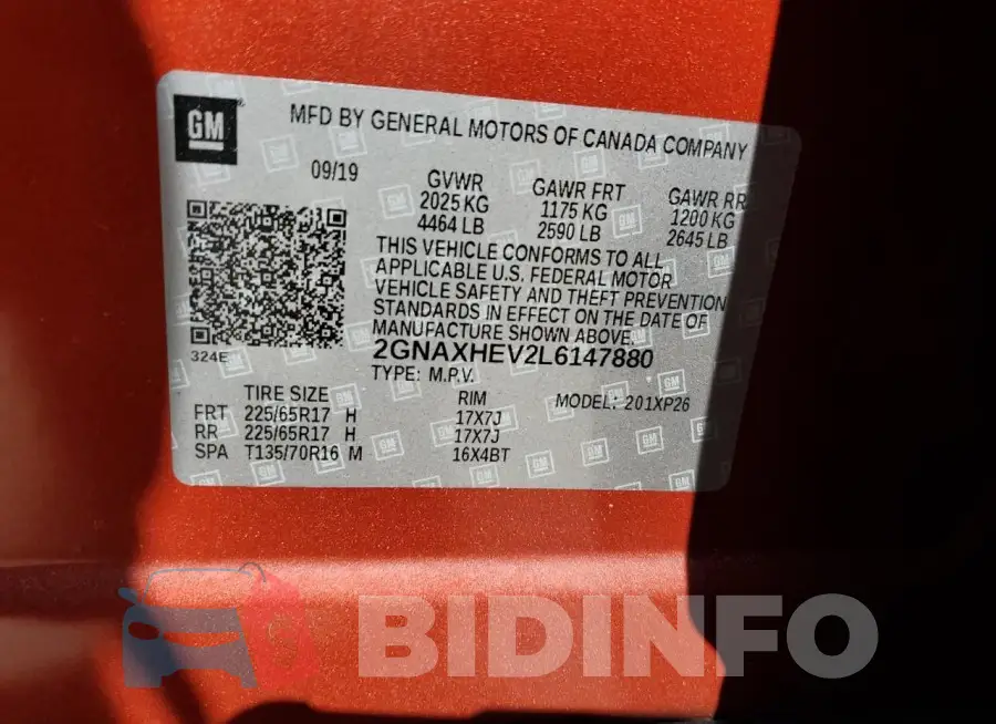 2GNAXHEV2L6147880 Photo# 13