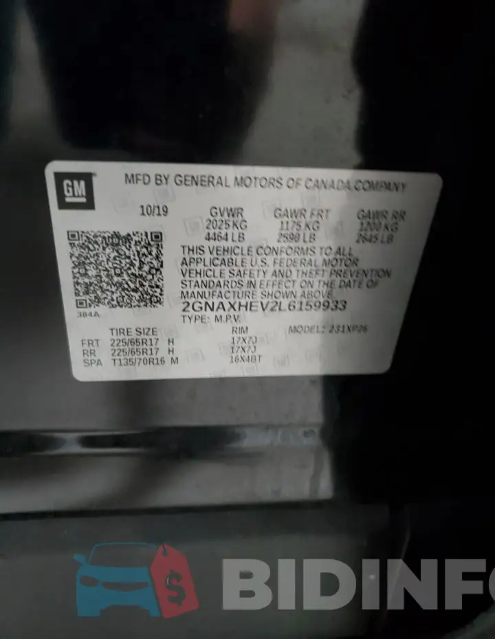 2GNAXHEV2L6159933 Photo# 13