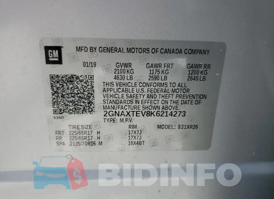 2GNAXTEV8K6214273 Photo# 13