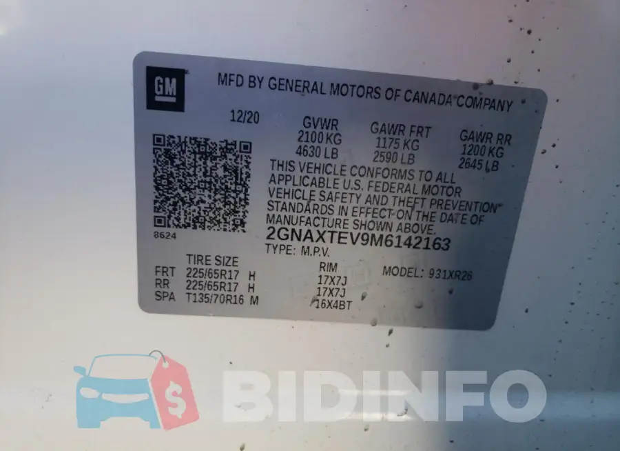 2GNAXTEV9M6142163 Photo# 13
