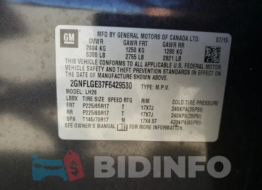 2GNFLGE37F6429530 Photo# 13