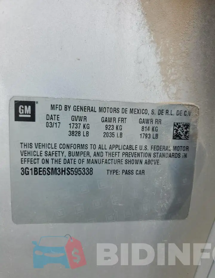 3G1BE6SM3HS595338 Photo# 13