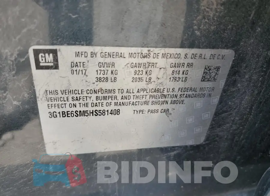 3G1BE6SM5HS581408 Photo# 12