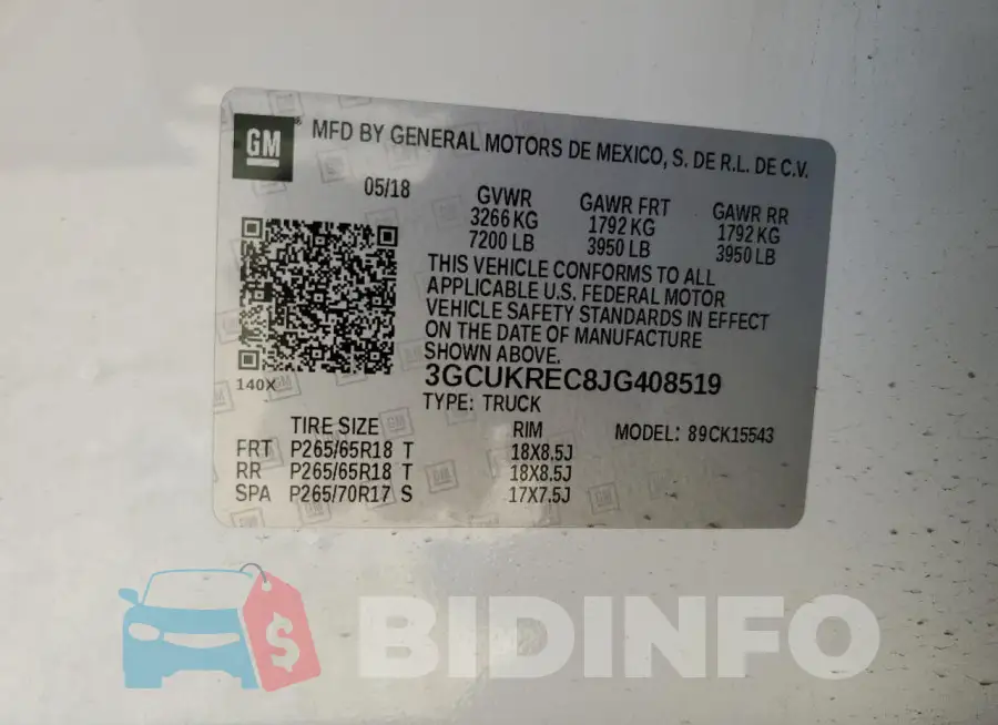 3GCUKREC8JG408519 Photo# 12