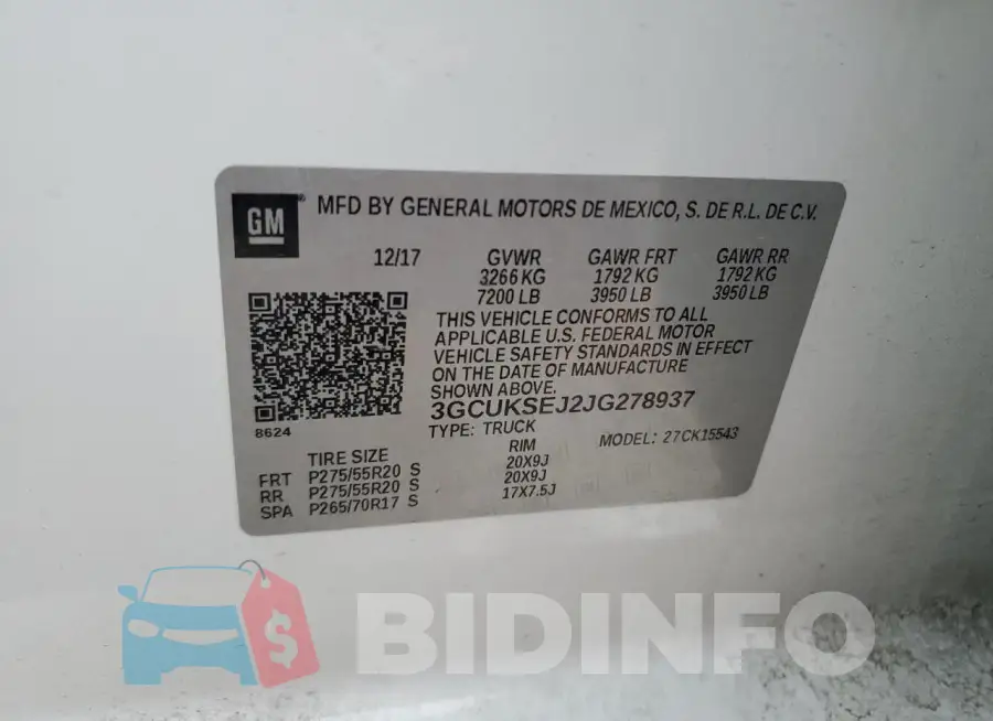 3GCUKSEJ2JG278937 Photo# 12