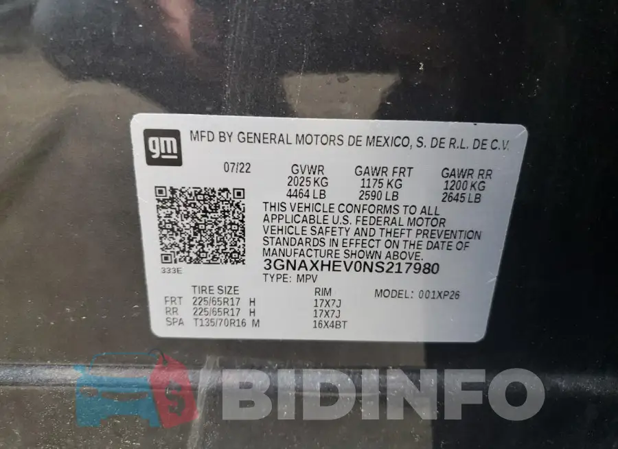3GNAXHEV0NS217980 Photo# 12