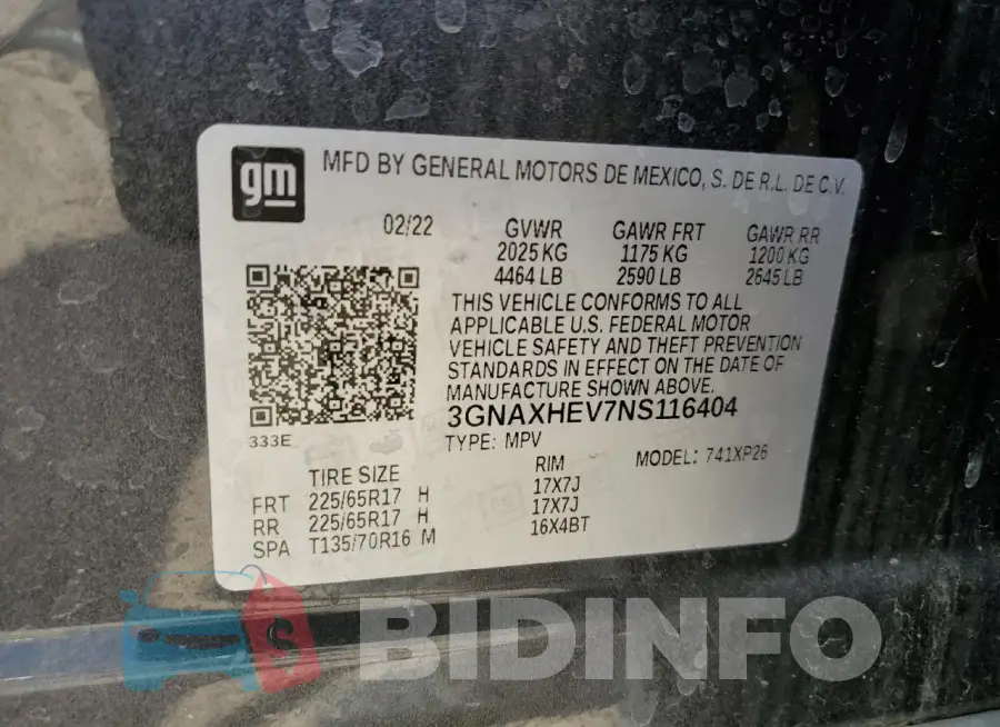 3GNAXHEV7NS116404 Photo# 13