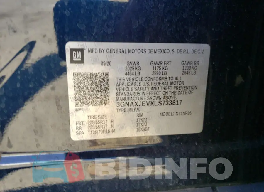 3GNAXJEVXLS733817 Photo# 13