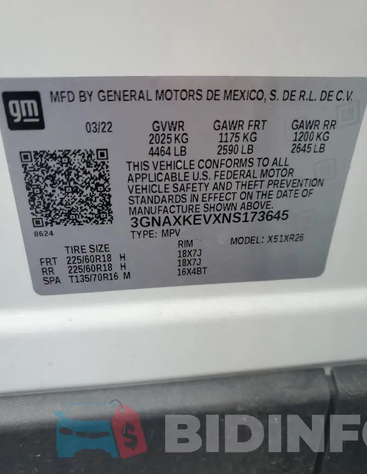 3GNAXKEVXNS173645 Photo# 13