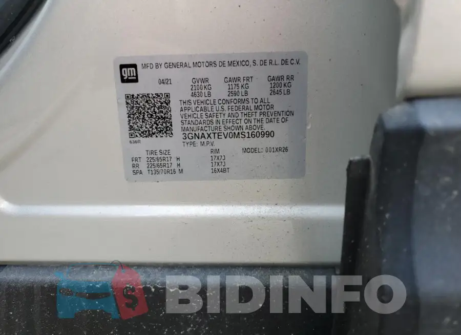 3GNAXTEV0MS160990 Photo# 13