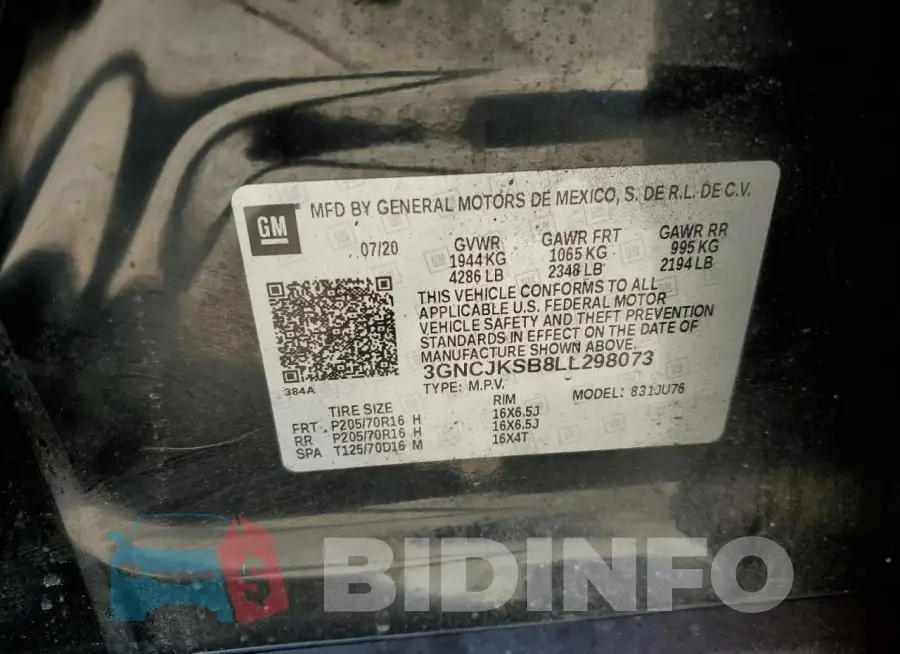 3GNCJKSB8LL298073 Photo# 13